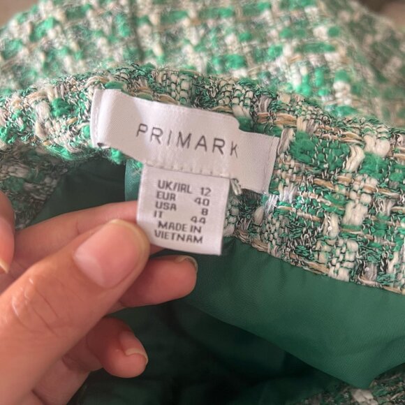 Tweed Woven Green Plaid Shorts with Sateen Lining - Picture 7 of 7